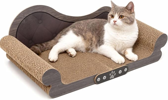 Sofa Shaped Cat Scratching Board, 26.6" Extra Large Scratcher Bed by myyAA