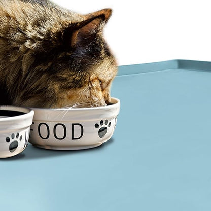 Dog Food Mat, Silicone Waterproof Food Tray, Non Slip Pet Bowl Mats Placemat - Image 6