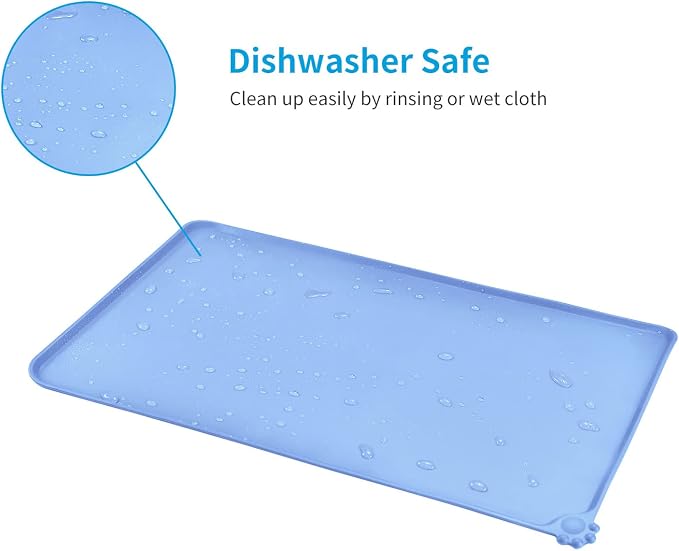 AUDWUD Silicone Waterproof Pet Feeding Mats, Anti Slip Bowl Pad, Dog Mat - Image 5
