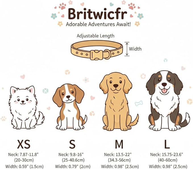 Cute Dog Collar with Yellow Bow Pattern, Girl Dog Collar - Image 5