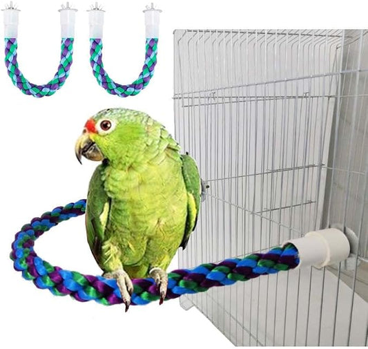 2Pcs 11.8’’Bird Rope Perches, Bendable Climbing Standing Chew Cage Toys by OSWINMART