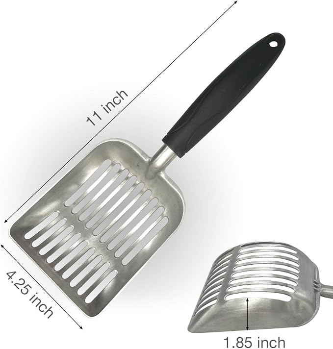 Cat Litter Scoop, Kitty Metal Scooper, Aluminum Alloy Sifter, Kitten Pooper - Image 3