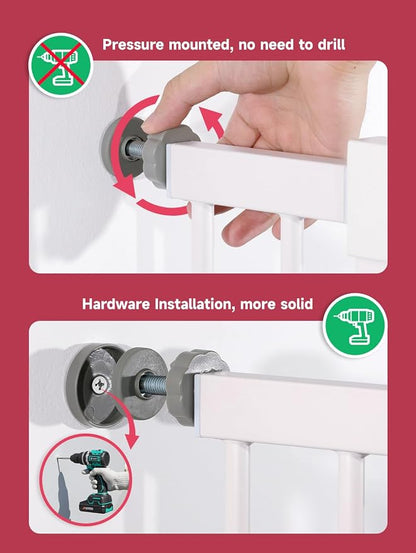 Baby Gate for Stairs, 29.5-40.5" Dog Gate for Doorways, Walk Thru Auto Close - Image 5