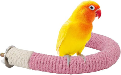 Hypeety Bird Perches Parrot U Shape Natural Wood Hemp Rope Stand Perch Bird by Hypeety