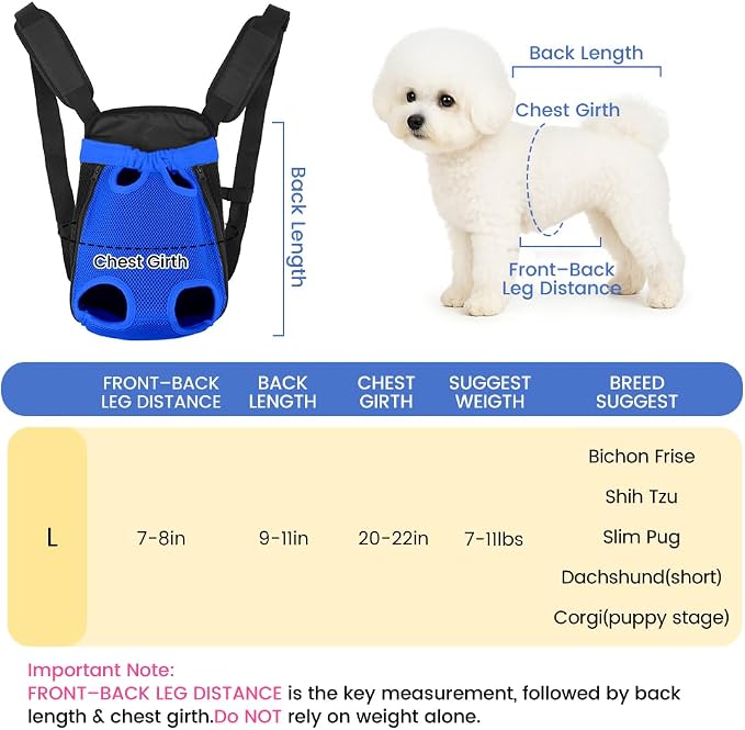 Dog Backpack Carrier, Thick Straps & Cushion, Pet Sling Front Backpacks - Image 2