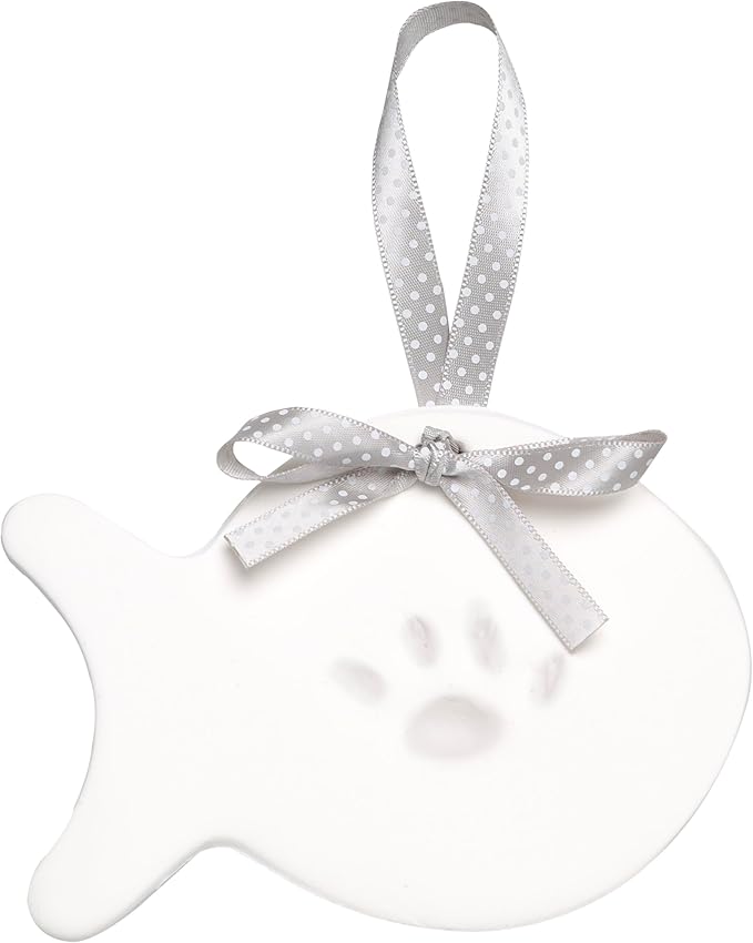 Pearhead Cat Paw Print Keepsake, Fish Shape Hanging Keepsake by Pearhead