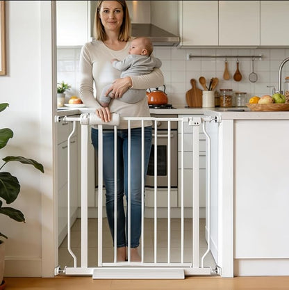 Narrow Baby Gate 24 to 29 Inch Wide Pet Gate Pressure Mounted No Drill Safety by FlowerFrail