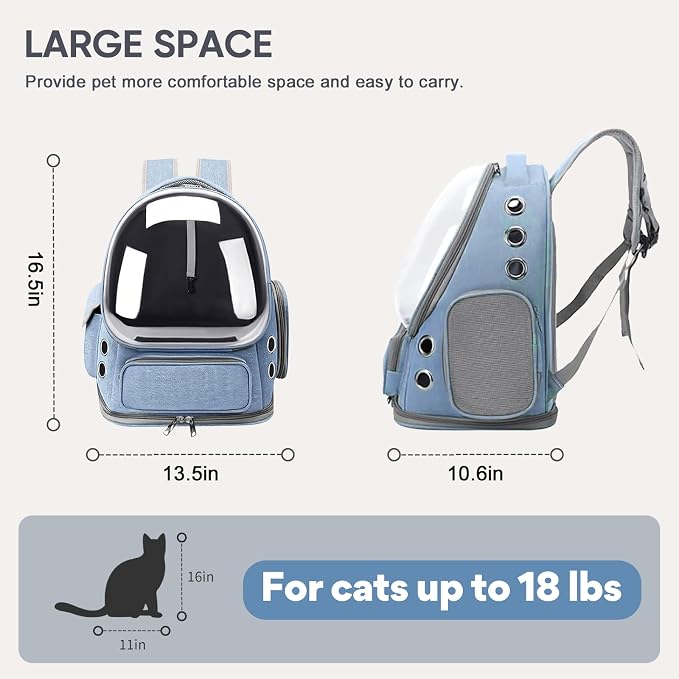 Cat Backpack Carrier, Breathable Cat Bubble Backpack - Image 7