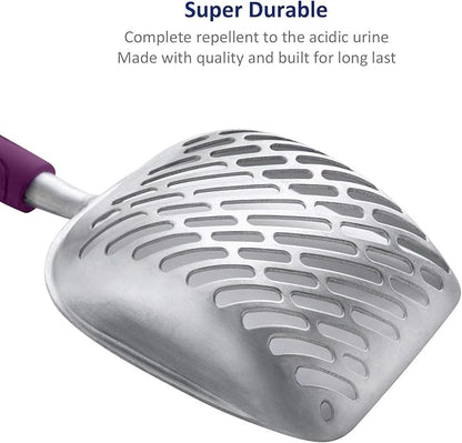 WePet Cat Litter Scoop, Aluminum Alloy Sifter, Kitty Metal Scooper, Deep Shovel - Image 4