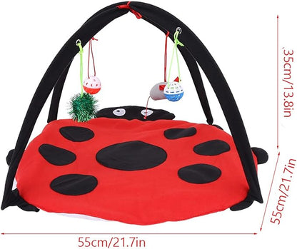 Foldable Cat Activity Play Mat Tent, Cat Activity Center Pet Kitten Cushion Bed - Image 2