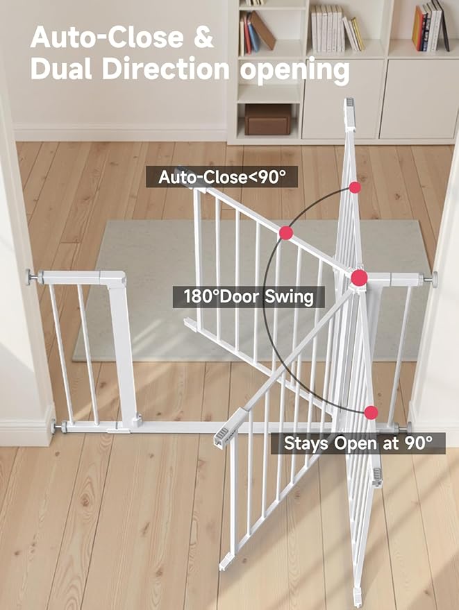 29.5-40.5" Baby Gate for Stairs, Dog Gate for Doorways, Walk Thru Auto Close - Image 5