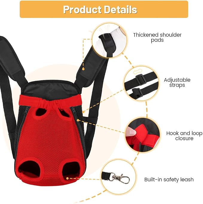Inspack Dog Backpack Carrier/Cat Carrier, Adjustable Pet Front Carriers Travel - Image 6