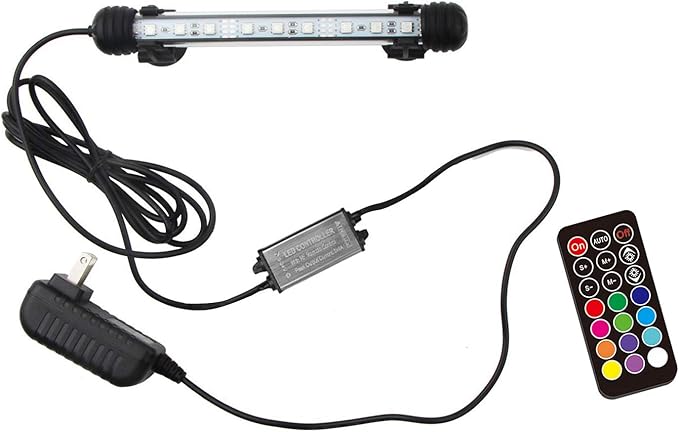 LED Aquarium Light, 7.5inch Colorful Fish Tank Light Submersible Underwater by COVOART