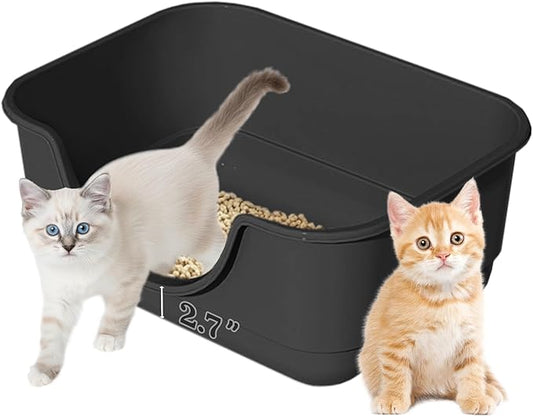 Low Entry Small Litter Box for Kittens, Kitty Plastic Litter Boxes, Open Top by Unknown