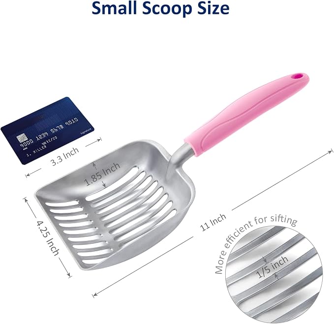 WePet Cat Litter Scoop, Aluminum Alloy Sifter, Kitty Metal Scooper, Deep Shovel - Image 2