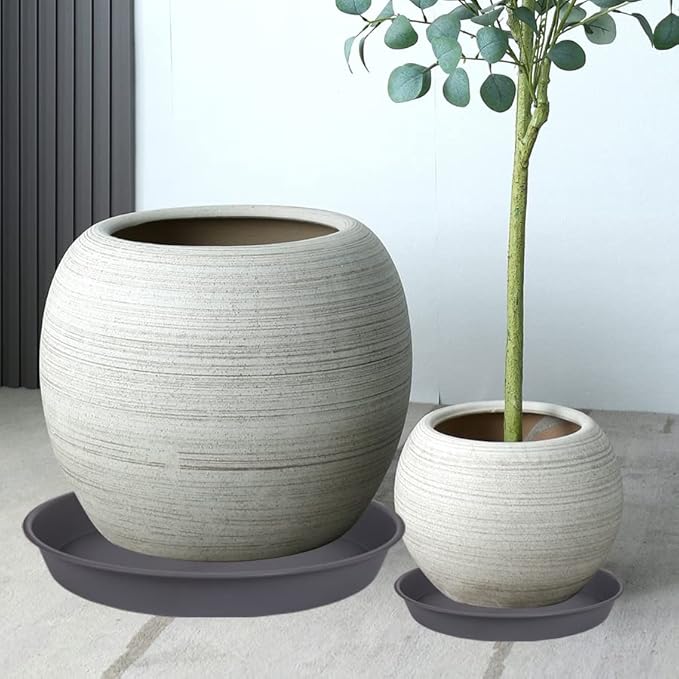2 Pack of 14 inch Plant Saucer, Heavy Duty Round Plastic Plant Water Tray - Image 3