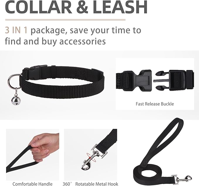 PUPTECK Adjustable Dog Harness Collar and Leash Set Step in No Pull Pet Harness - Image 4