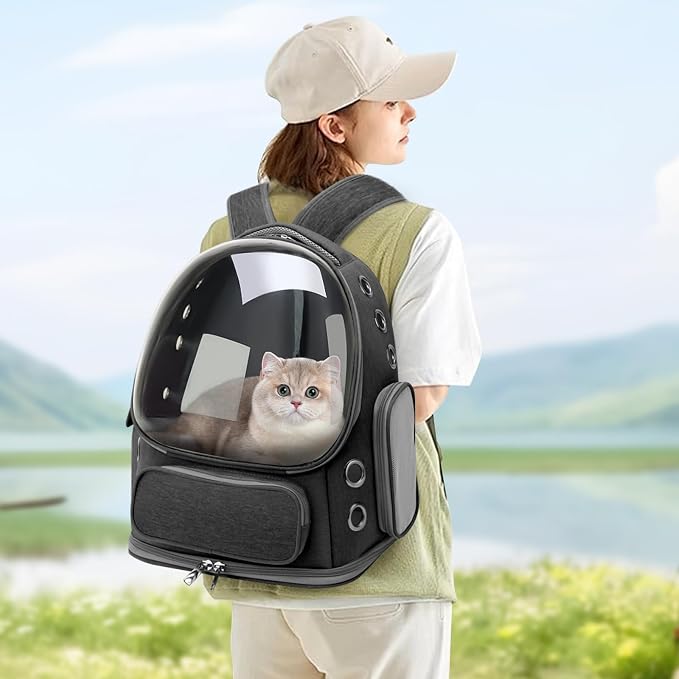 Cat Backpack Carrier for Cats and Small Dogs, Breathable Cat Bubble Backpack - Image 7
