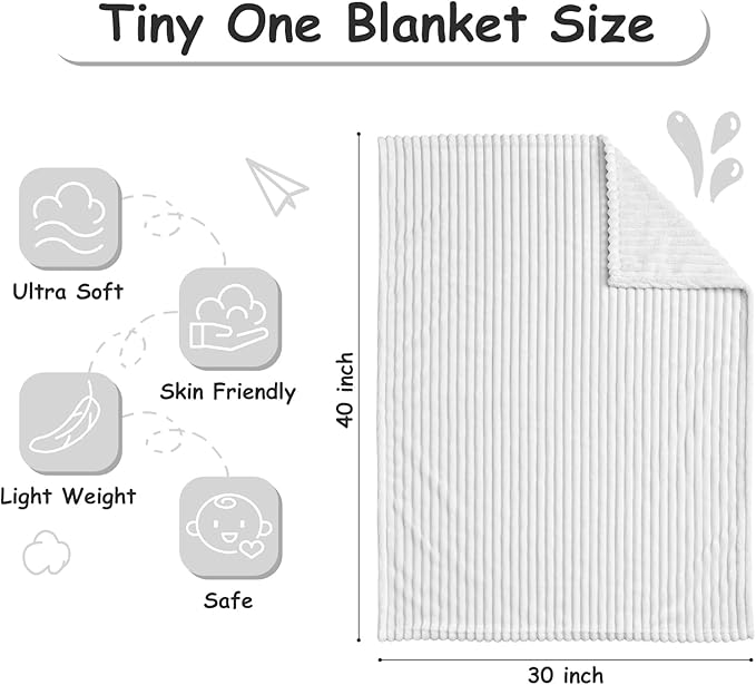 Soft Fleece Baby Blanket Ultra Cozy Grey Baby Blankets - Image 4