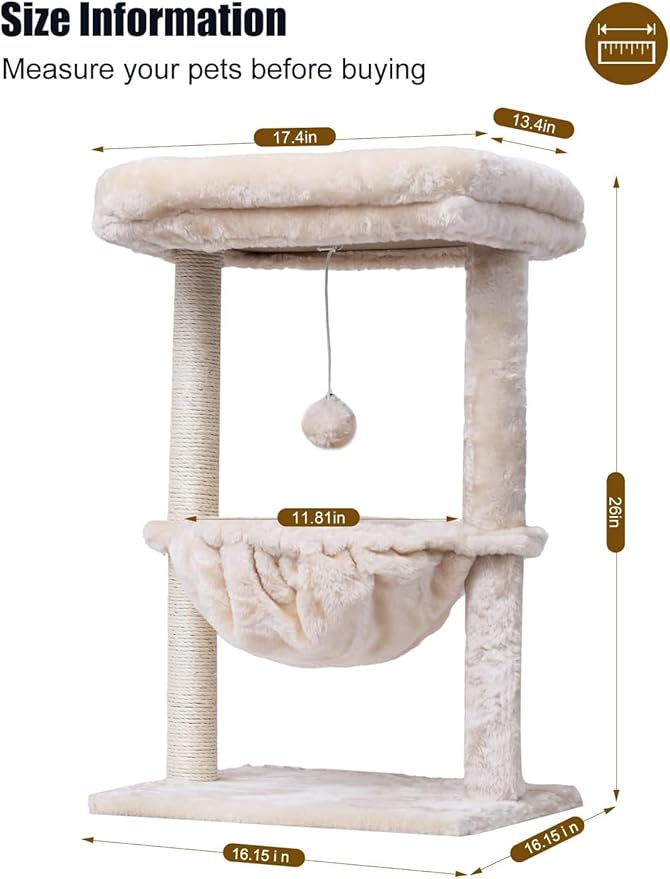 SYANDLVY Small Cat Tree for Indoor Cats, Activity Cat Tower - Image 3