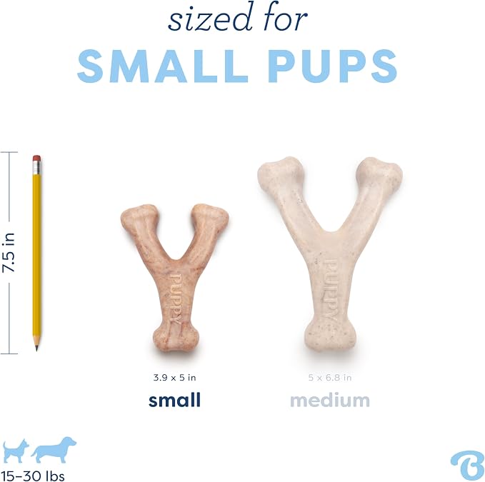 Benebone Puppy Wishbone Dog Chew Toy, Made in USA, Real Bacon Flavor - Image 4