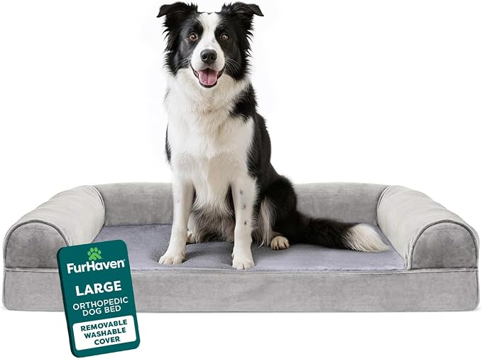 Furhaven Orthopedic Dog Bed for Large/Medium Dogs w/ Removable Bolsters & by FurHaven