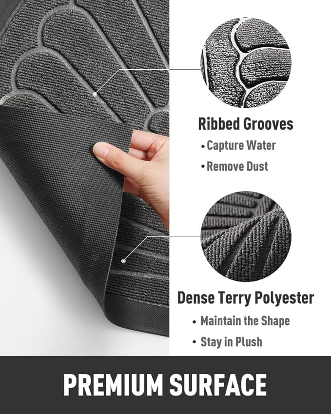 tchdio Door Mat Outdoor Indoor Entrance Doormat-Semicircular Durable Rubber Non - Image 5