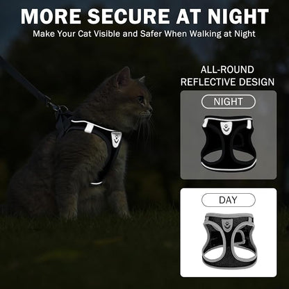 SCENEREAL Cat Harness and Leash Set Escape Proof, Adjustable Soft Air Mesh - Image 4