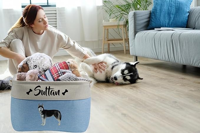Personalized custom photo and name dog toy storage box A foldable pet supply - Image 6