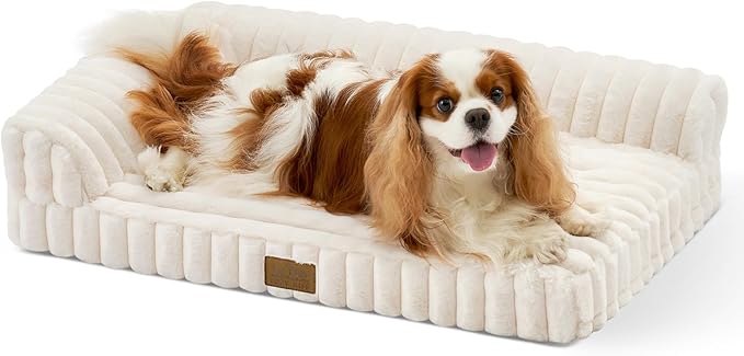 Cute Dog Bed, Faux Rabbit Fur Orthopedic Foam Dog Bed by COZYKISS