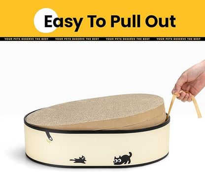 Cat Scratcher Box with 4 Cat Scratching Pads, Mess-Free Design, Refill Scratch - Image 5