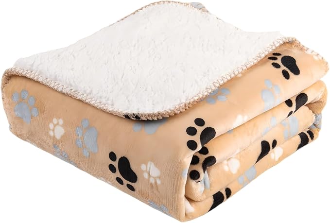 Dog Blankets Waterproof Pet Blanket Paw Printing Super Soft Warm Fluffy - Image 5