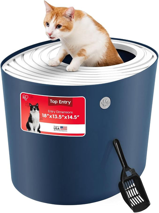 IRIS USA Cat Litter Box, Large Top Entry by IRISUSA