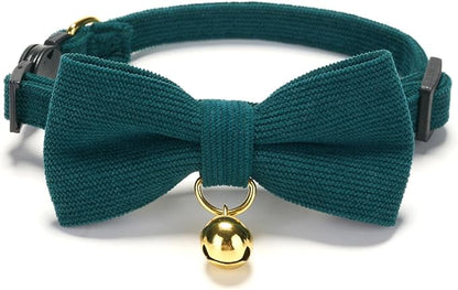 2 Pack Soft Corduroy Christmas Cat Collars - Image 3