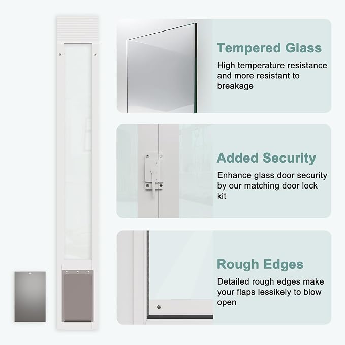 Sliding Glass Pet Door Insert, Easy Install Aluminum Doggy Door - Image 7