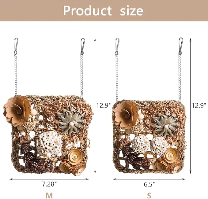 Bird Foraging Toys Natural Bird Toys Conure Toys Parrot Shredding Hanging Toys - Image 3