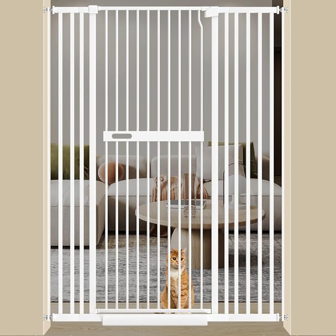 WAOWAO 71" Extra Tall Cat Pet Gate 29.92-45.66" Wide Pressure Mounted Walk by WAOWAOBABYSAFETYPRODUCTS
