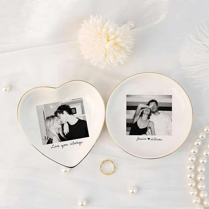 Custom Photo Ring Dish, Personalized Couple Portrait Picture Trinket Tray - Image 7
