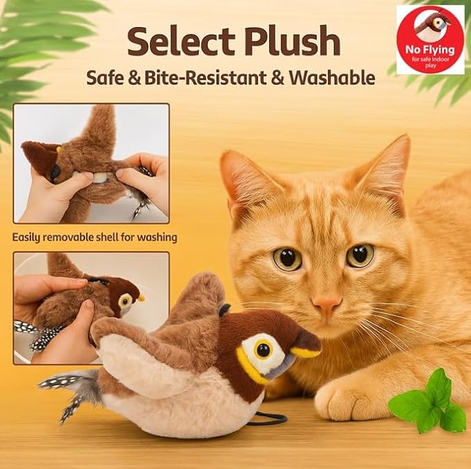 Flappy Flying Bird Cat Toy – Interactive Flapping & Chirping Bird Toy - Image 3