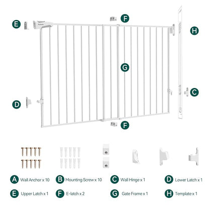 Babelio 31.5-55" No Bottom Bar Baby Gate Extra Wide, 2-in-1 Auto Close Dog Gate - Image 6