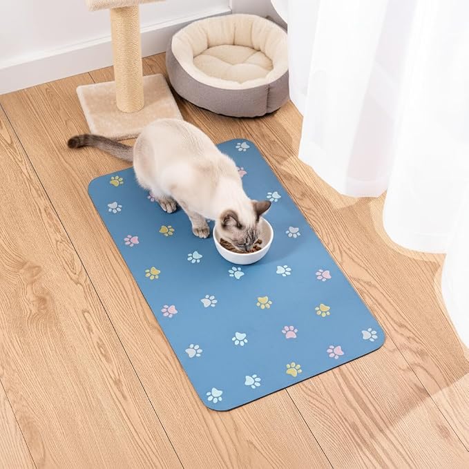 Cat Food Mat Absorbent Dog Mat for Food and Water Non Slip Quick Dry Dog Bowl - Image 2