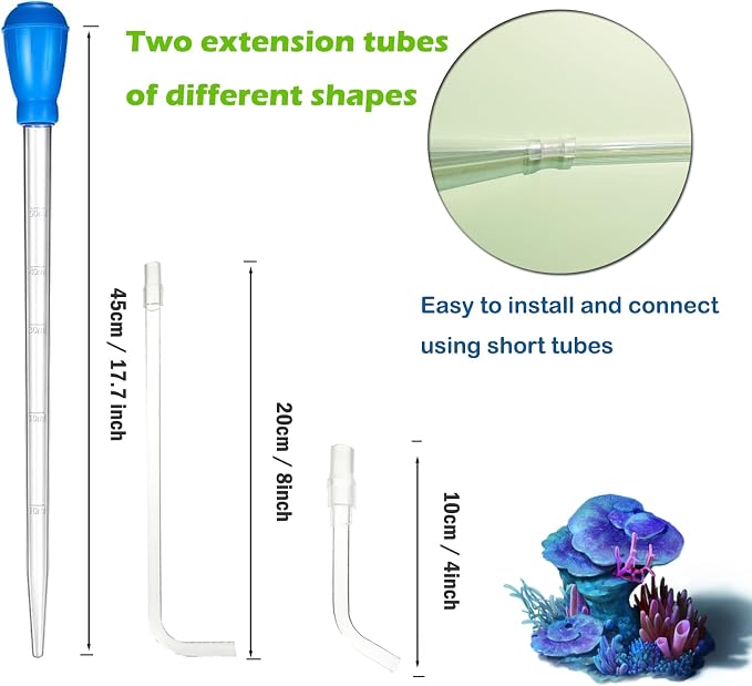 KABASI Coral Feeder Fish Feeder Waste Clean Tool, 50ml Manual Acrylic Pipette - Image 3