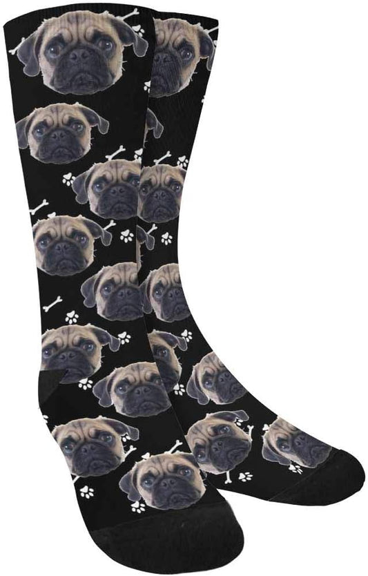 Custom Face Socks, Personalized Dog Lover Pet Photo Picture on Socks Unisex by Enjoy-yjl