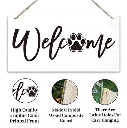 Welcome Sign for Front Door, Welcome Decor Wooden Hanging Sign for Wall Decor - Image 3