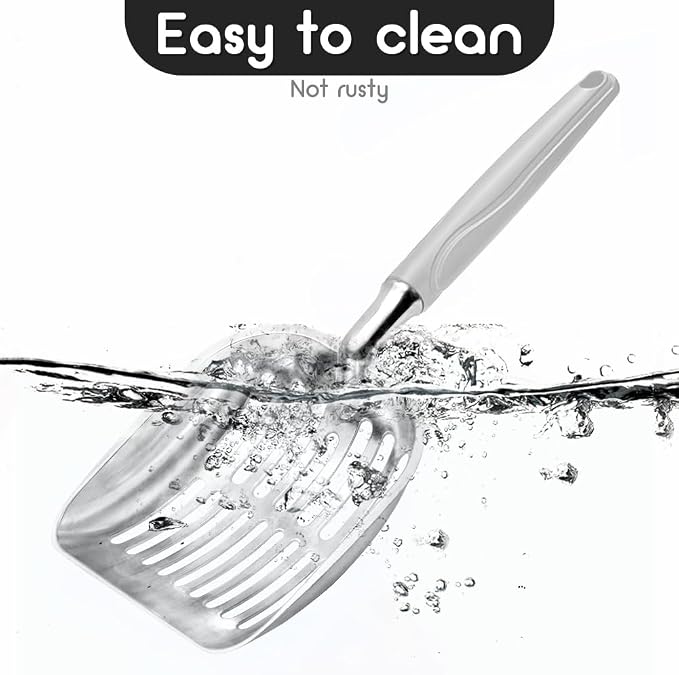 Cat Litter Scoop, Metal Cat Scooper, Plastic Handle Scoop, Sifting Shovel - Image 5