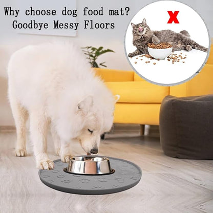 2pcs Silicone pet Food mat, Dog Food and Water mat, Raised Edge Rubber mat - Image 4