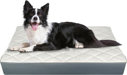 35.5" x 23.5" x 4.7" Large Orthopedic Dog Beds, Waterproof Faux Leather Memory by PawLibero