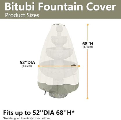 Bitubi Fountain Cover（52"x68"） 600D Oxford Cloth Garden Fountain Statue - Image 2
