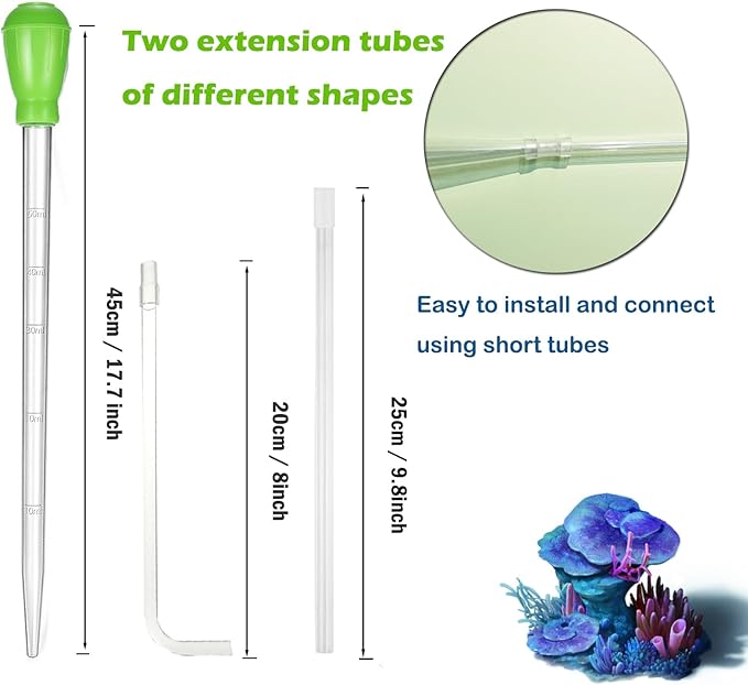 KABASI Waste Clean Tool Coral Fish Feeder, 50ml Manual Acrylic Pipette Suction - Image 3