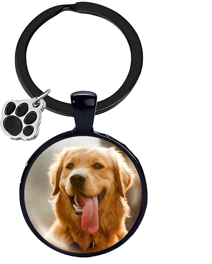 Custom Pet Photo Keychain Personalized Photo Pawprint Dog Tag Keychain Engraved - Image 4